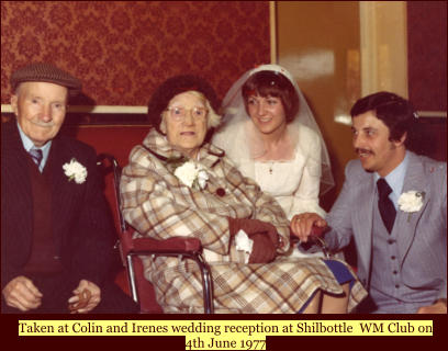 Taken at Colin and Irenes wedding reception at Shilbottle  WM Club on 4th June 1977